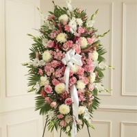 Funeral_Pink & White Sympathy Standing Spray