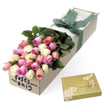 Roses & 125g Lindt Chocolates